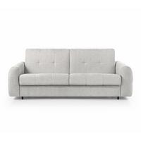 SCHLAFSOFA Pireus mit italienischem Gestell, 140x200, Beige - Beige/Schwarz, Textil (210/90/100cm) - Beautysofa