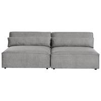 2-SITZER-SOFA grau ohne Armlehnen Hellnar - Grau, Textil (204/70/126cm) - Beliani
