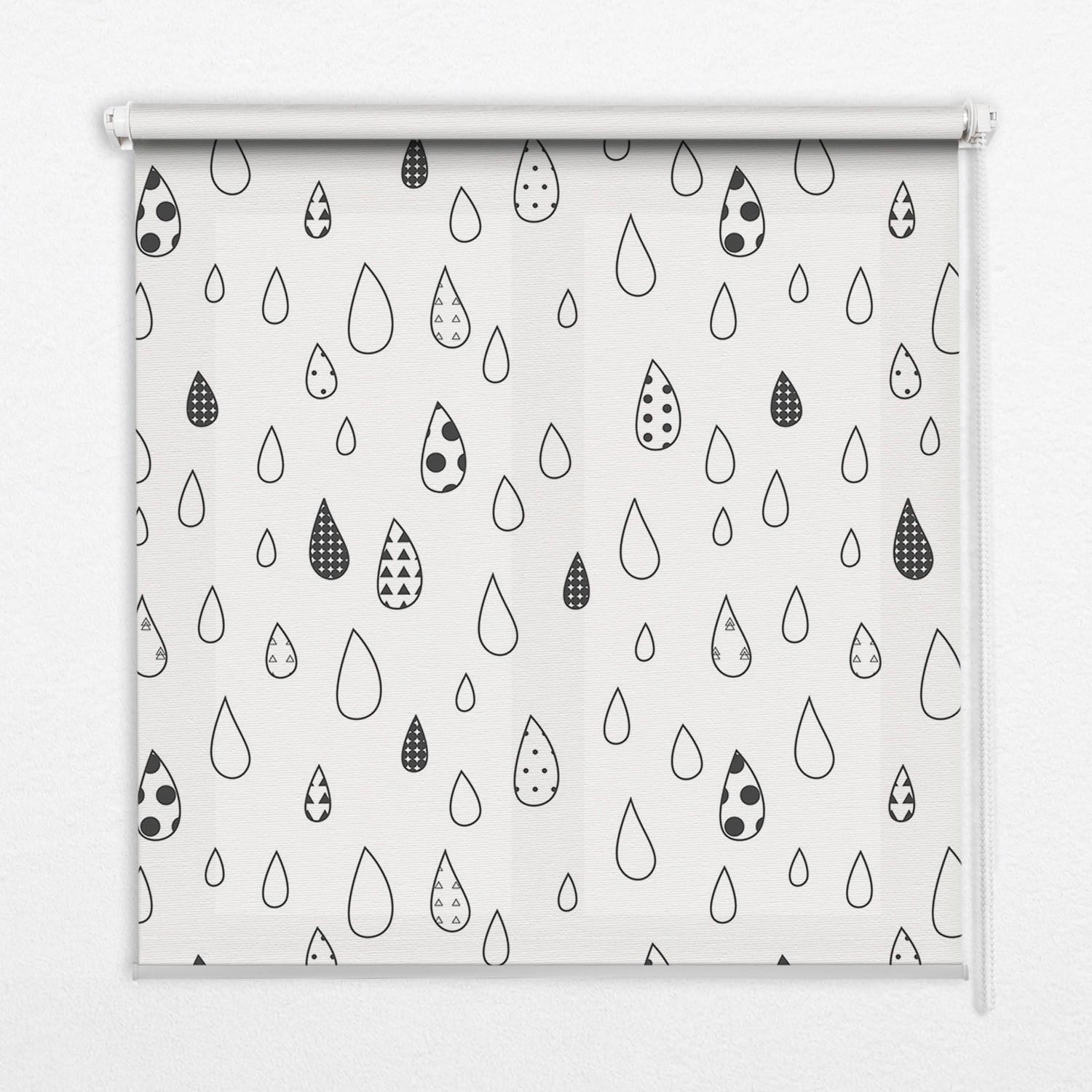 INNENROLLO - Fensterrollo - Rollo - 140x140 cm - Tropfen - Grau, Kunststoff (140/140/0.5cm) - TULUP