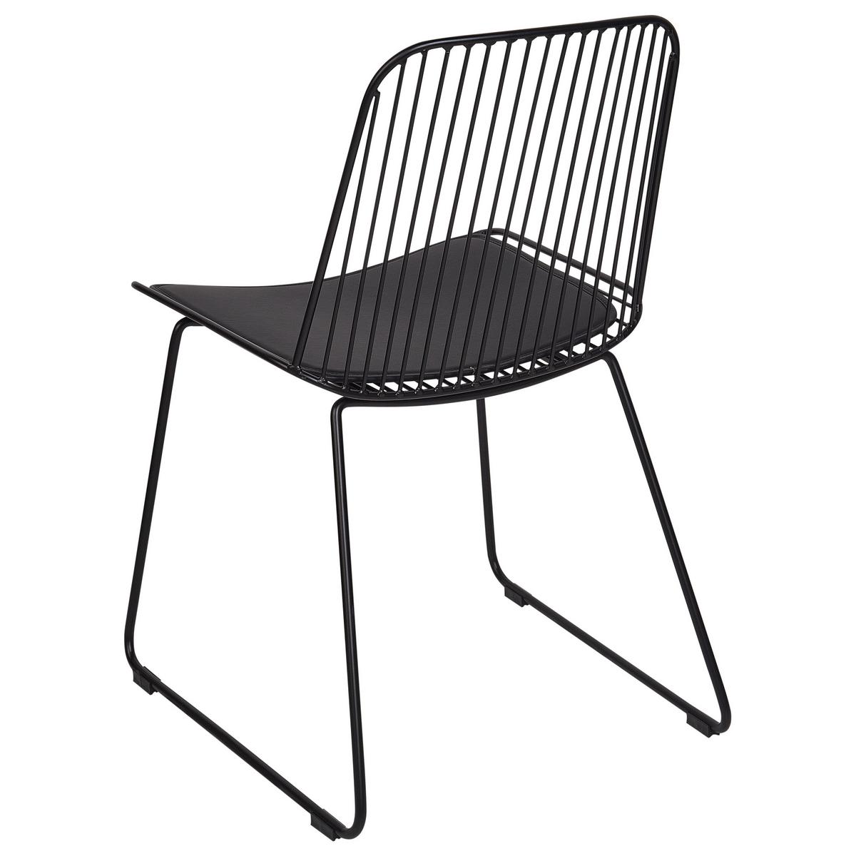 ESSZIMMERSTUHL 2er-Set Metall Schwarz Pensacola - Schwarz, Metall (52/83/57cm) - Beliani