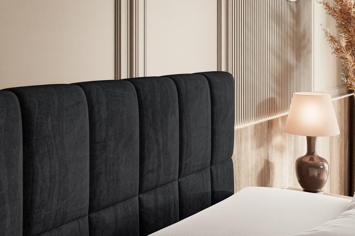 BOXBETT MIAMI-Z - 140x200 cm - H3 - Schwarz - Schwarz, Holzwerkstoff (140/200cm) - ALTDECOR