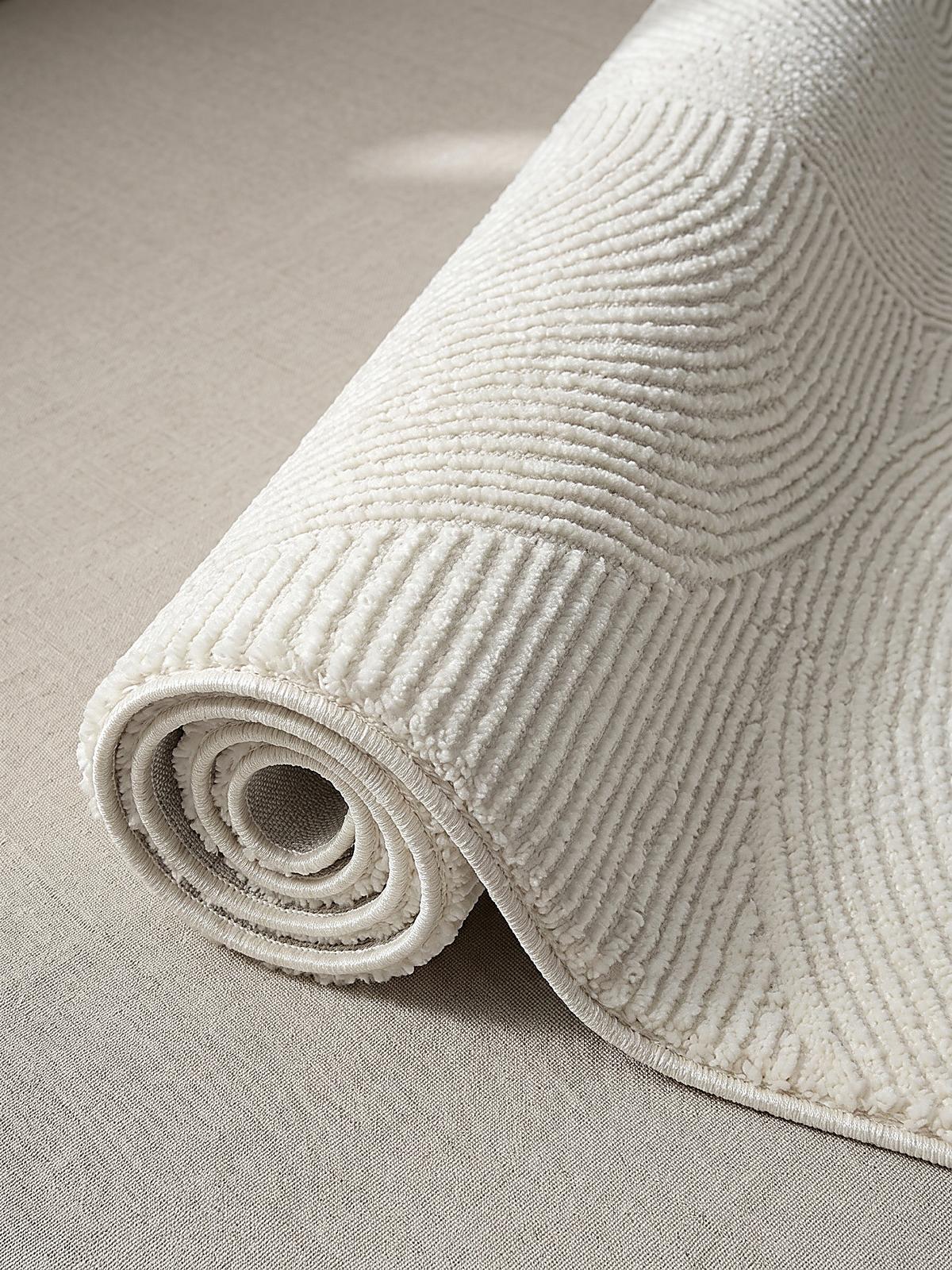 LÄUFER KASOS Waschbar Geometrisch Polyester Creme 80 x 300 cm - Beige, Textil (80/300cm) - KADIMA DESIGN
