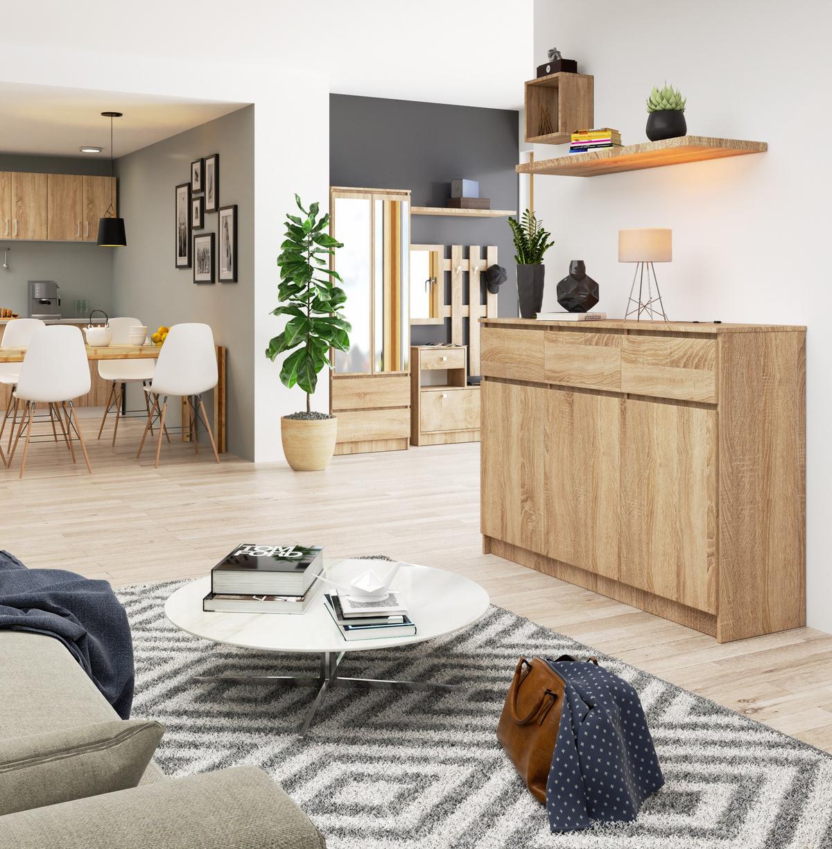 KOMMODE Eiche Sonoma 99/138/40 - Sonoma Eiche, Holzwerkstoff (138/99/40cm) - RAUMHIRSCH FURNITURE
