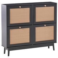 SCHUHSCHRANK Schwarz Armidale - Schwarz/Braun, Holzwerkstoff (106/94/26cm) - Beliani