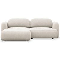 ECKSOFA Tvoya Creme-Chenille - Creme/Schwarz, Kunststoff/Textil (267/175cm) - Selsey