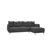 ECKSOFA Chroma Graphit Luxusmicrofaser - Graphitfarben/Braun, Holz/Textil (238/170cm) - S-Style Möbel
