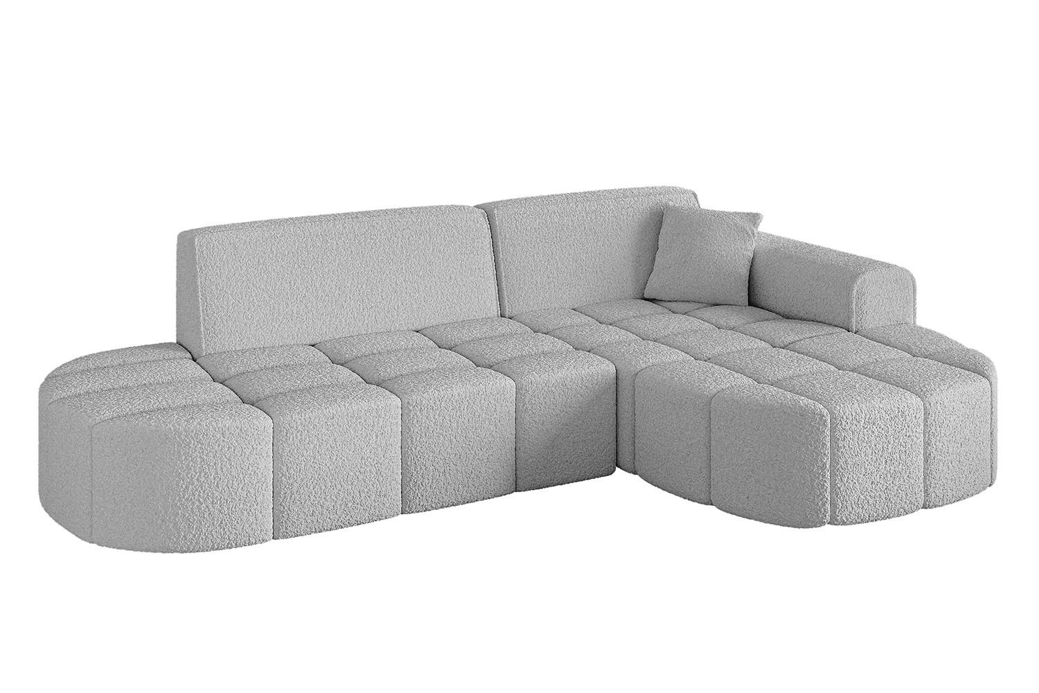 ECKSOFA Ottomane Rechts LIVO-L1 - 252x173x79,5 cm Hellgrau - Hellgrau, Holzwerkstoff/Textil (252/173cm) - ALTDECOR