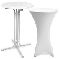 STEHTISCH Bellini Ø 80cm Weiß mit Stella Stehtischhusse Ø 80cm Weiß - Weiß, Metall (80/80/110cm) - Beautissu 