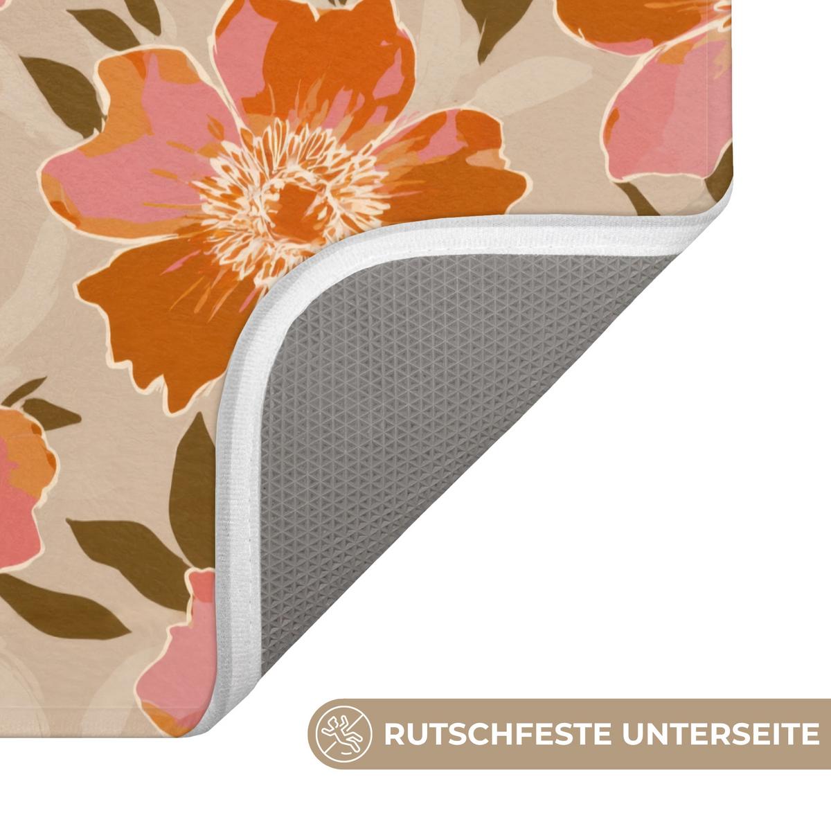 WC-VORLEGER Blumen - Motiv - Retro WC Teppich 40x60 cm - Multicolor, Textil (40/1cm) - OnlyWow