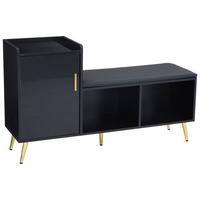 SCHUHSCHRANK Schwarz 120/35/71.5 CM - Schwarz, Holzwerkstoff (35/72/120cm) - Urban Meuble