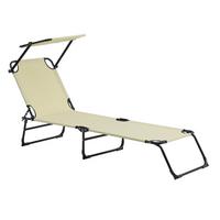 SONNENLIEGE Lomeda - Creme, Metall (187/27/53cm) - casa.pro