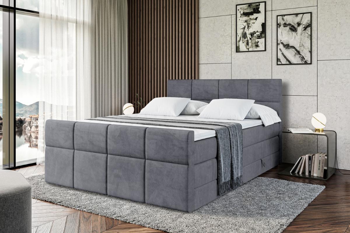 BOXSPRINGBETT ARDENI-Z KING - 140x200 - H3/H4 - Dunkelgrau - Dunkelgrau, Holzwerkstoff (140/200cm) - ALTDECOR