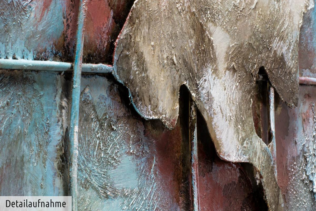 METALLBILD Blau 100/70 cm - Blau, Metall (6.8/70cm) - KUNSTLOFT