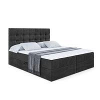 BOXBETT mit H3-Matratze und Lattenrost - BERO - 180x200 Schwarz - Schwarz, Holzwerkstoff (180/200cm) - ALTDECOR