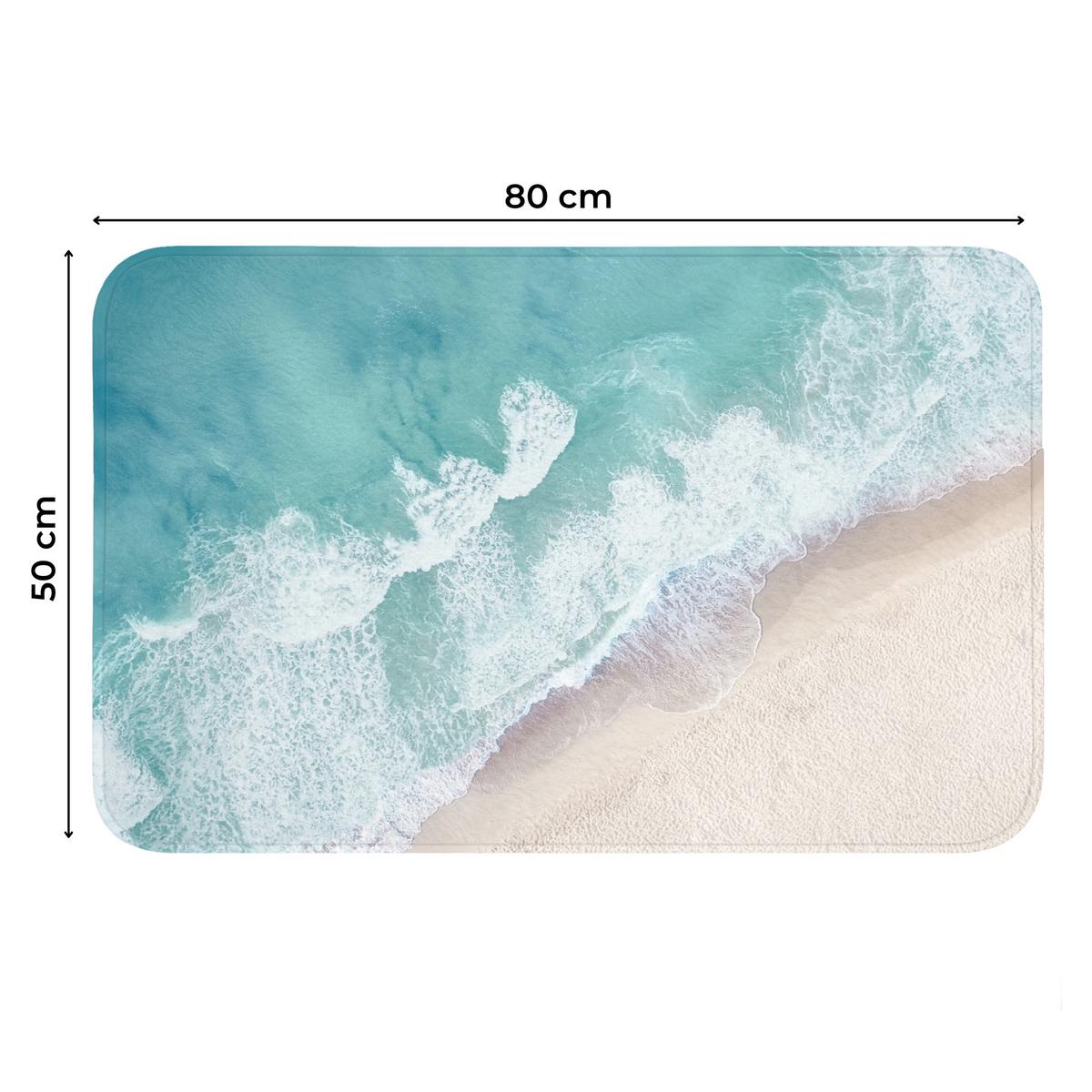 WC-VORLEGER Strand - Meer - Natur - Sommer Toilettenteppich 80x50 cm - Türkis, Textil (80/1cm) - OnlyWow