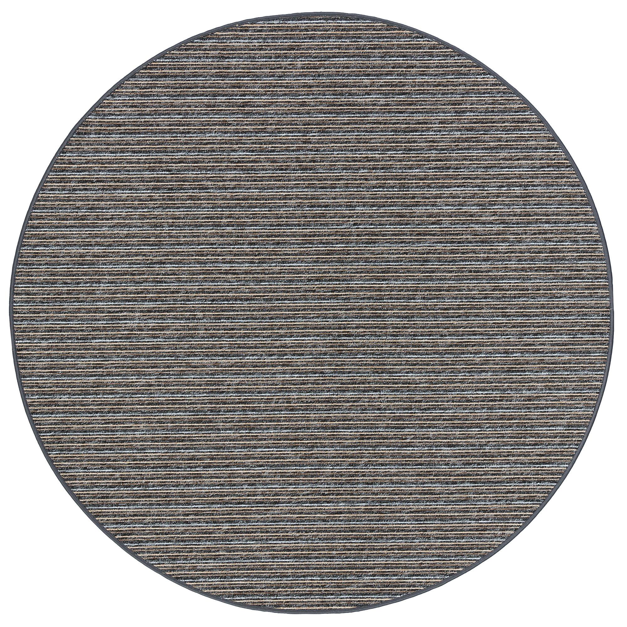 STREIFENBERBER TEPPICH MARTA RUND - Anthrazit, Textil (200/200cm) - Snapstyle