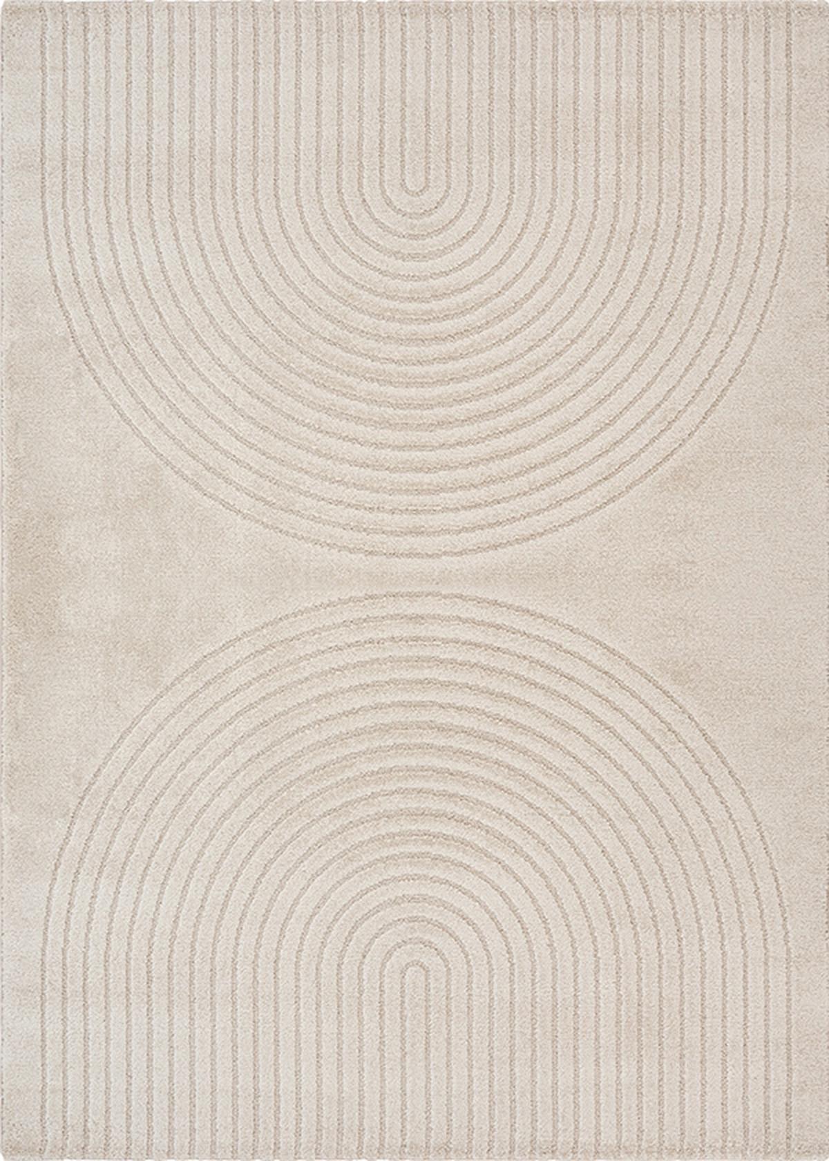 KURZFLORTEPPICH Geometrisch MUOTA Polypropylen Beige 200 x 280 cm - Beige, Textil (200/280cm) - KADIMA DESIGN