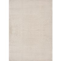KURZFLORTEPPICH Geometrisch MUOTA Polypropylen Beige 140 x 200 cm - Beige, Textil (140/200cm) - KADIMA DESIGN
