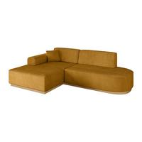 ECKSOFA Ottomane Links IREA-L1-v2 - 232x165x80 cm Senfgelb - Grün, Holzwerkstoff/Textil (232/165cm) - ALTDECOR