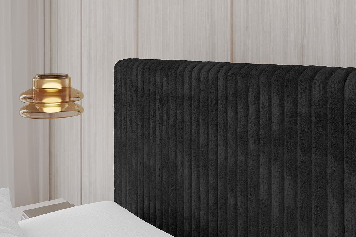 POLSTERBETT mit Bettkasten, Fußteil und Lattenrost, Boxbett mit Matratze H3/H4 - ALOVA-Z-V1 120x200 Schwarz - Schwarz, Holzwerkstoff/Textil (120/200cm) - ALTDECOR