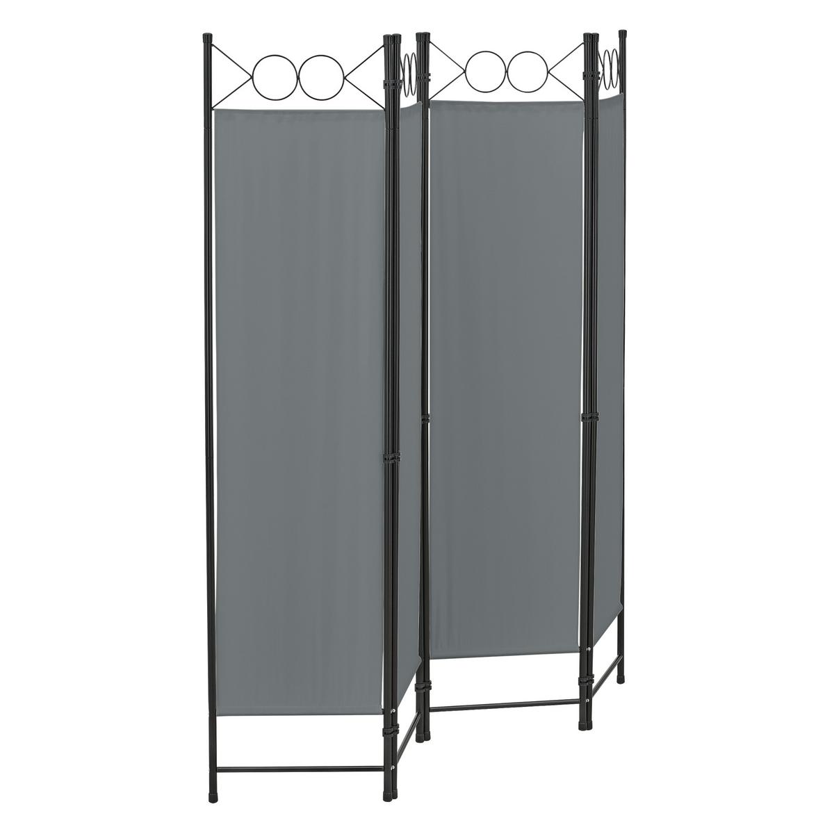 SICHTSCHUTZ Saragossa - Dunkelgrau, Textil/Metall (160/2cm) - [en.casa]
