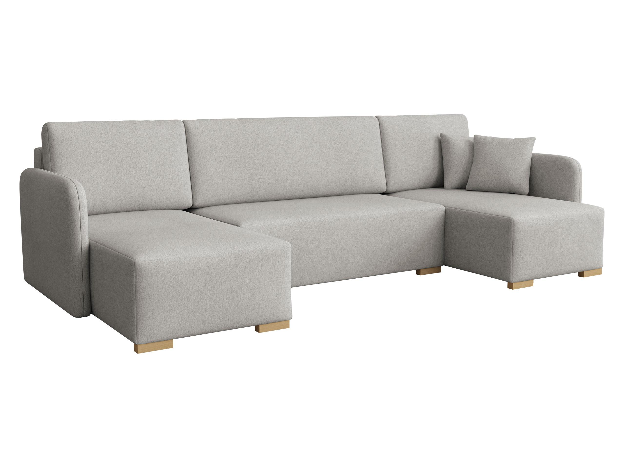 WOHNLANDSCHAFT Como U - Naturfarben/Grau, Holz/Textil (292/85/140cm) - MIRJAN24