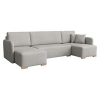 WOHNLANDSCHAFT Como U - Naturfarben/Grau, Holz/Textil (292/85/140cm) - MIRJAN24