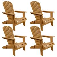 LIEGESTUHL Korfu Akazie klappbar 4er-Set - Naturfarben, Holz (69/94/85cm) - Juskys