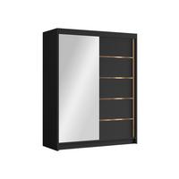 SCHIEBETÜRENSCHRANK Flavio III - Goldfarben/Schwarz, Holzwerkstoff/Metall (150/200/58cm) - MIRJAN24