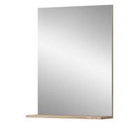 BADSPIEGEL Eiche 60 x 79 cm, Wandspiegel mit Ablage - Eichefarben, Glas/Holzwerkstoff (60/79/18cm) - Inn.Furn