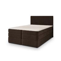 BOXSPRINGBETT FELBIO 200x200 cm mit Matratze und Topper, H2+H3 - Braun - Braun, Holz (200/200cm) - MASSENO
