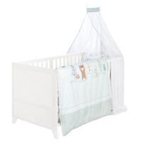 BABYBETTSET 'Wooland Buddies' 70 x 140 inkl. kompletter Ausstattung - Weiß / Pastellgrün - Weiß, Holz (70/140cm) - Roba