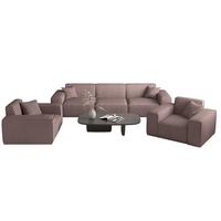 SOFASET Celes Premium 3-1-1 Stoff Scala - Lila, Holzwerkstoff/Textil (225/73/88cm) - Fun Möbel