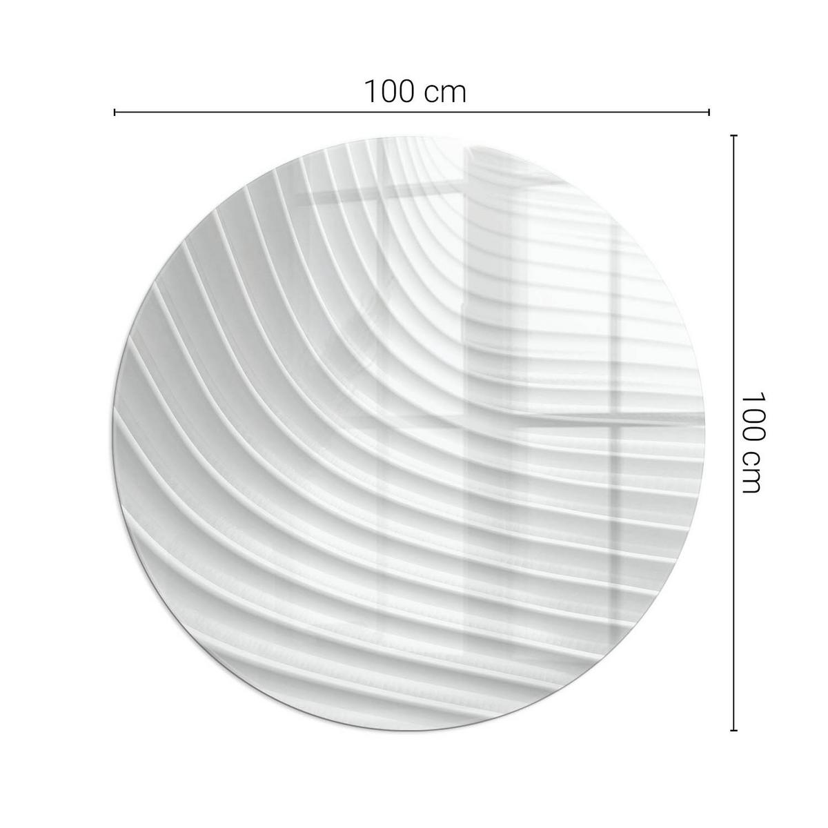 GLASPLATTE für Kamin Ø 100 cm - Weiß, Glas (100/100/0.4cm) - TULUP