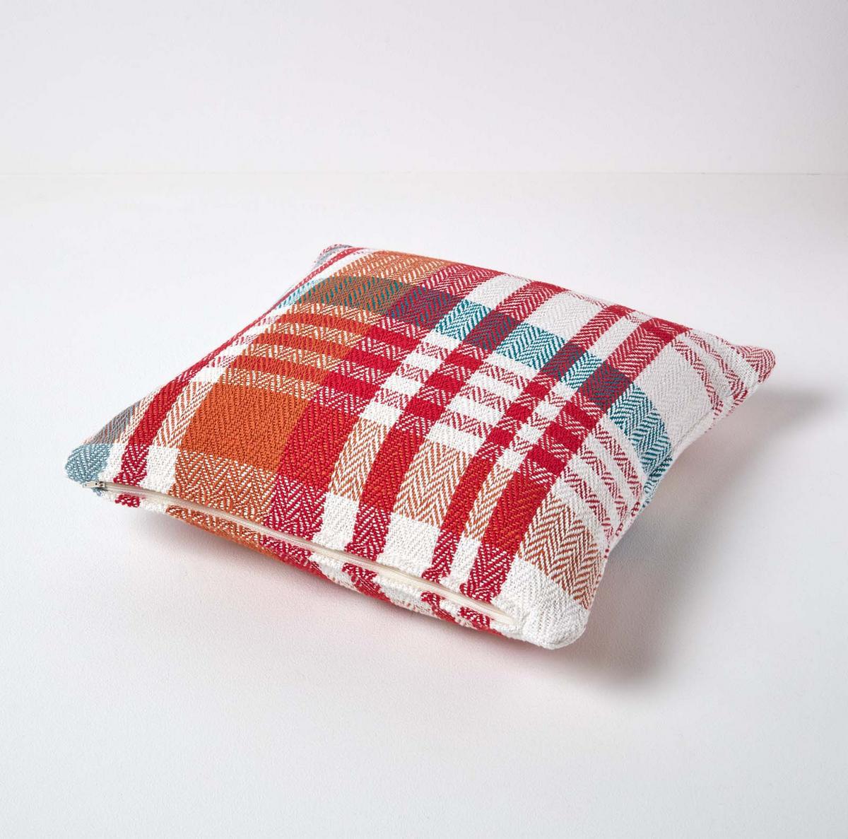 KISSENHÜLLE Falun Schottenmuster 60/60 cm - Rot, Textil (60/60cm) - Homescapes