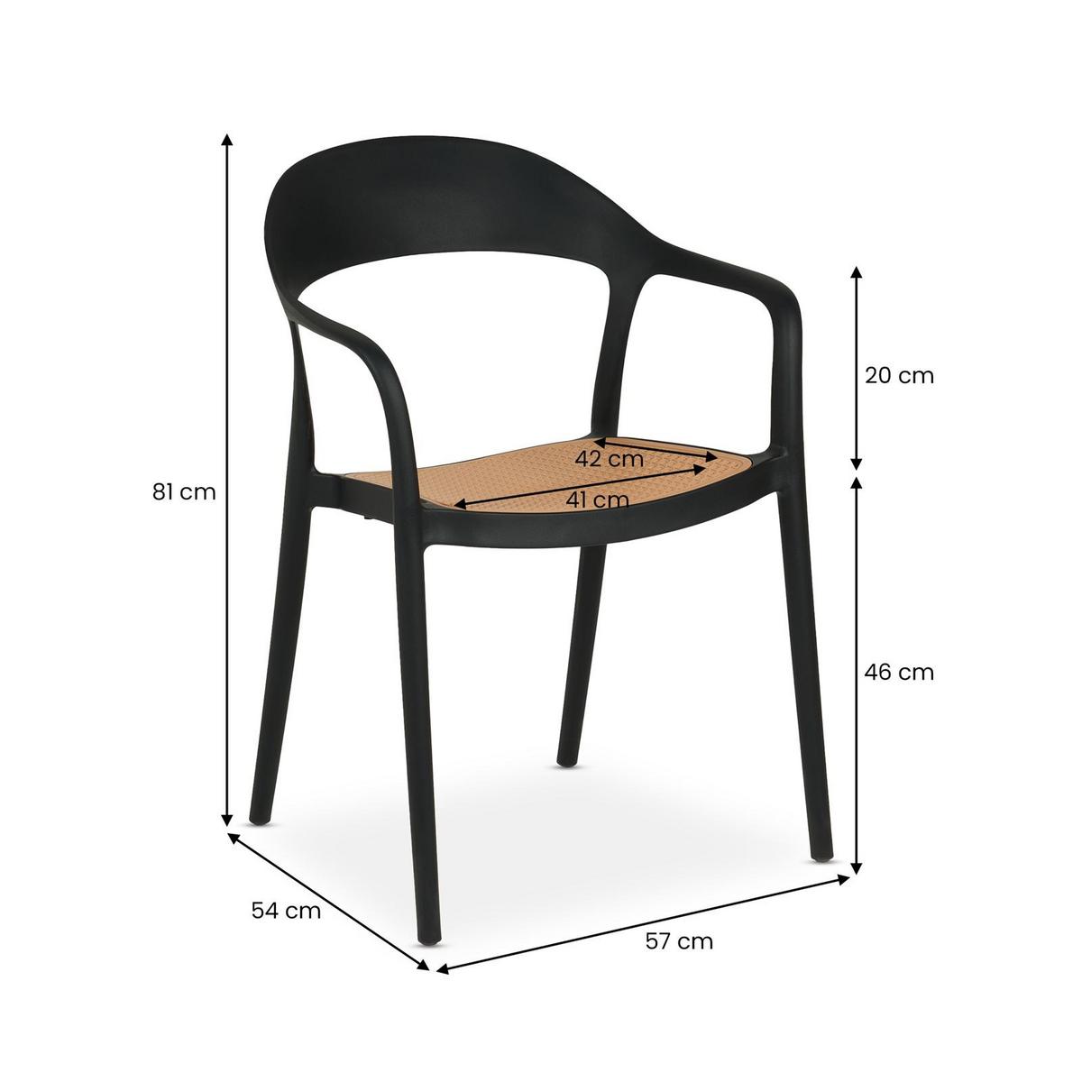 GARTENMÖBEL SET LAVANDA 7er Set schwarz - Schwarz, Metall - IDIMEX