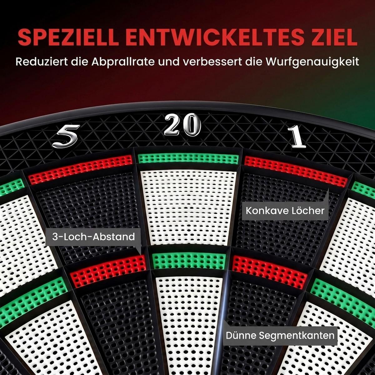 ELEKTRONISCHE Dartscheibe - Schwarz, Kunststoff (50/44cm) - HOMCOM