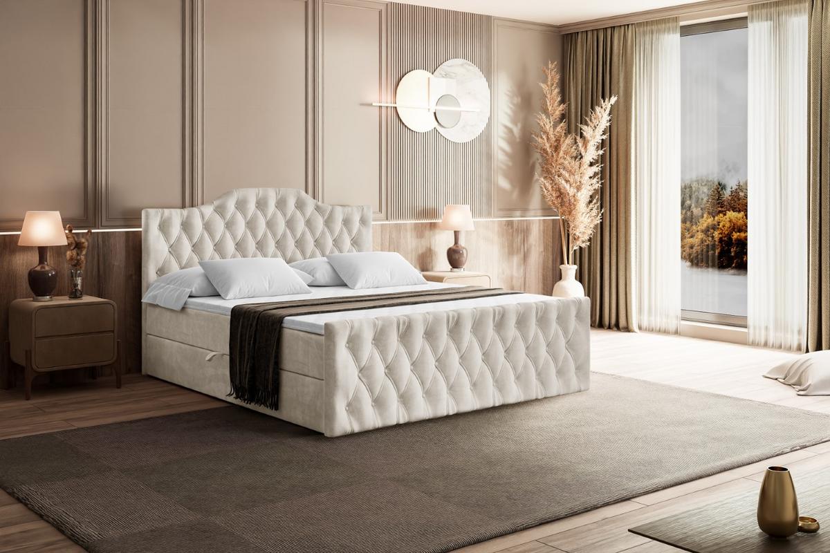 BOXBETT VILA-1-Z - 160x200 cm - H3 - Ecru - Ecru, Holzwerkstoff (160/200cm) - ALTDECOR