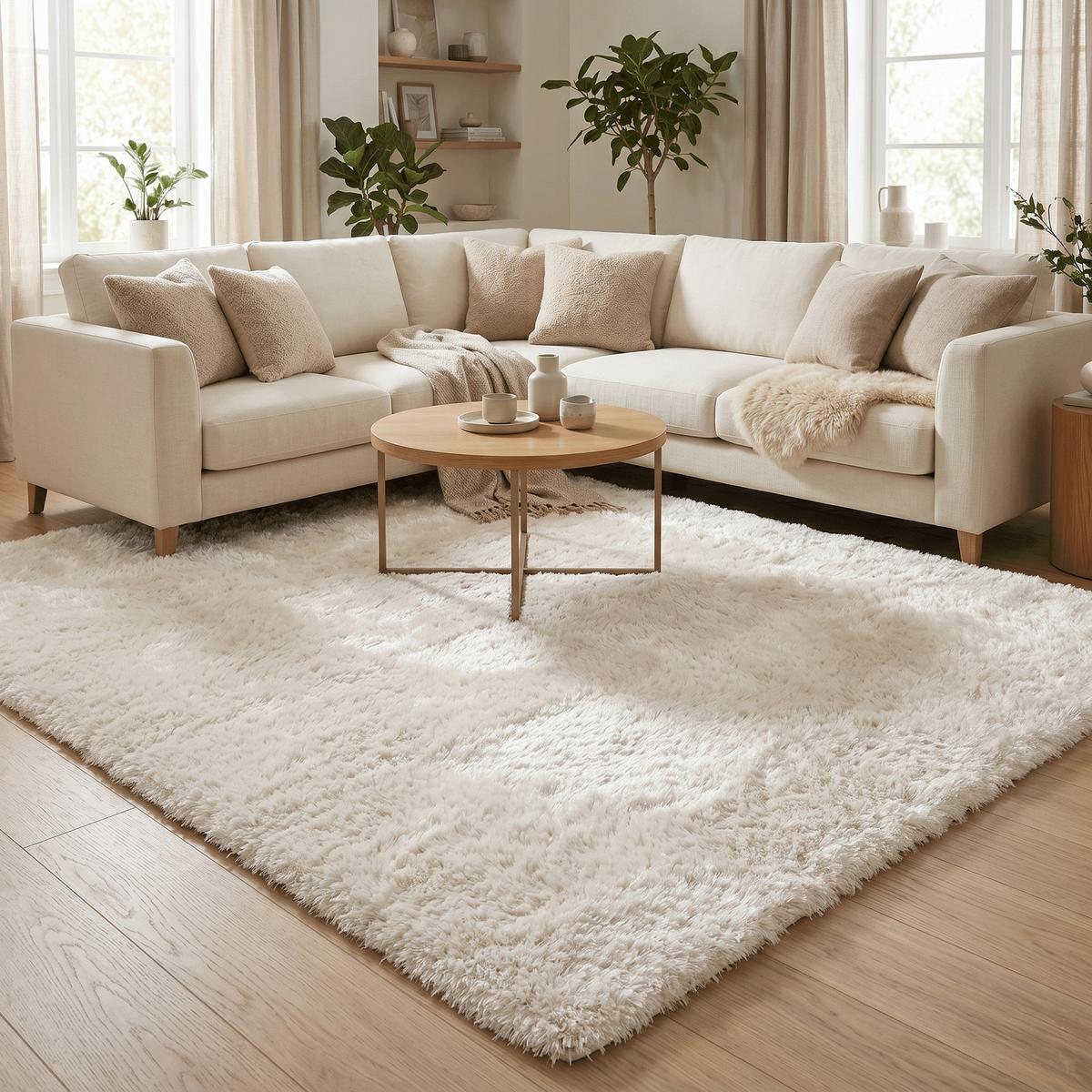 HOCHFLOR SHAGGY TEPPICH LUXUS EMOTION MIX - Weiß, Textil (100/200cm) - Snapstyle