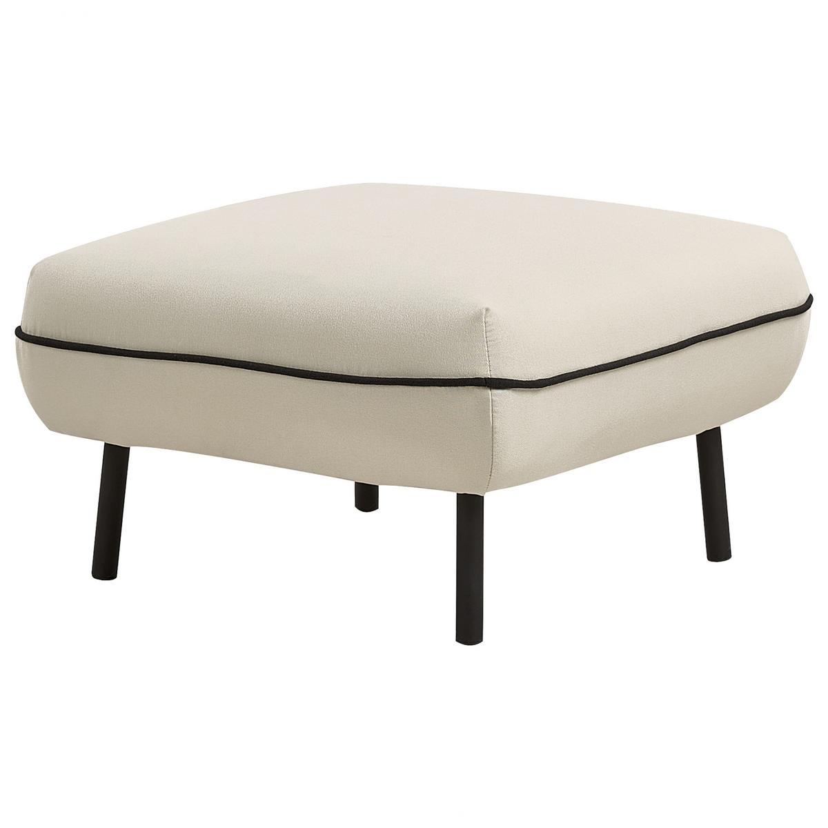 3-SITZER-SOFA hellbeige/schwarz mit Ottomane Tonsberg - Beige/Schwarz, Textil (198/78/85cm) - Beliani