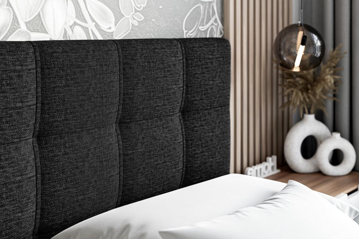 BOXBETT mit Matratze H3 und Lattenrost - MARCE - 140x200 Schwarz - Schwarz, Holzwerkstoff (140/200cm) - ALTDECOR