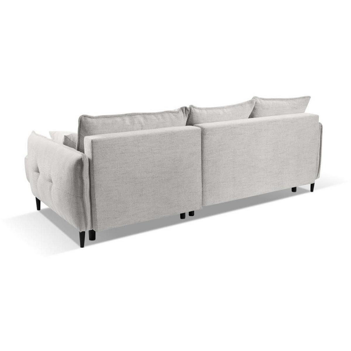 ECKSCHLAFSOFA Sycylia rechts beige - Beige/Schwarz, Textil (244/165cm) - Beautysofa