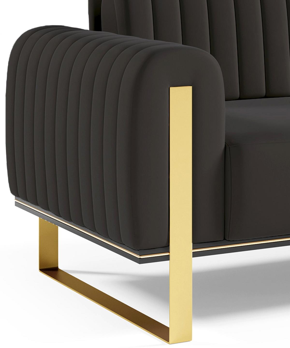 SOFA Parissa 228 cm - Goldfarben/Schwarz, Textil/Metall (228/79/92cm) - Selsey