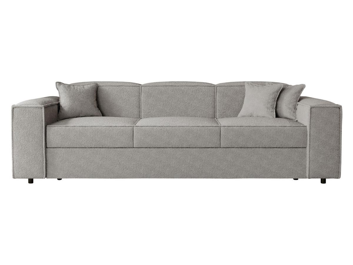 SCHLAFSOFA Santos Boucle - Schwarz/Grau, Holzwerkstoff/Kunststoff (252/79/88cm) - MIRJAN24