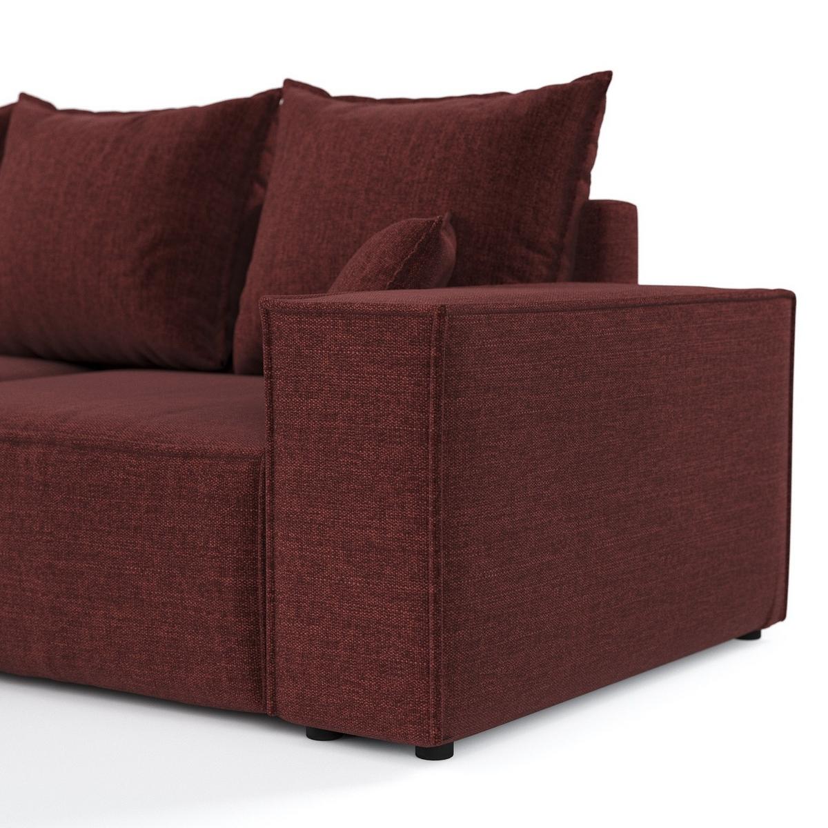 ECKSOFA SENSO mit Schlaffunktion Rot im City Stoff - Rot/Schwarz, Holz/Holzwerkstoff (255/148cm) - AltaBeds