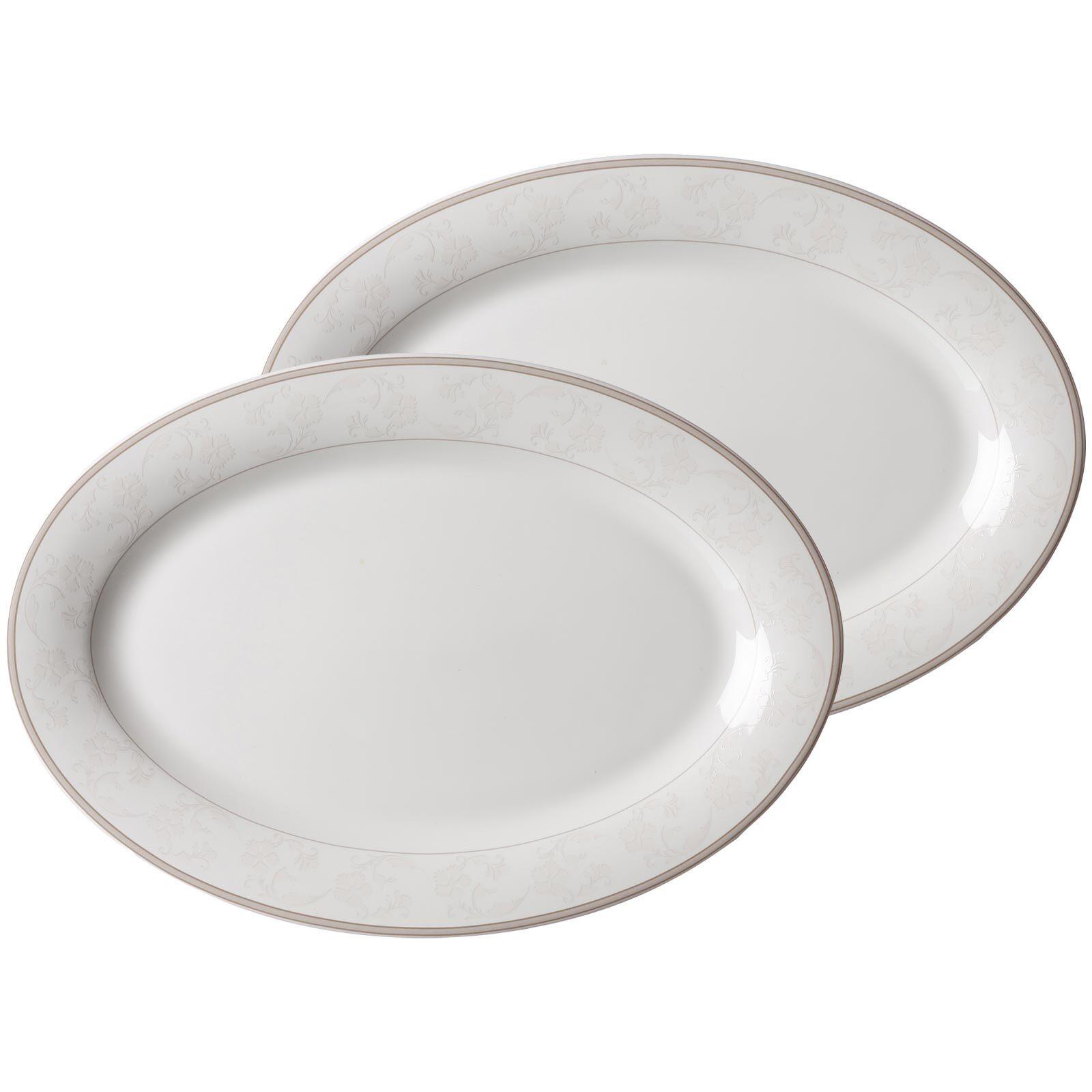 SERVIERPLATTEN Isabella beige 32 x 21 cm 2er Set - Beige, Keramik (21/3/32cm) - Ritzenhoff Breker