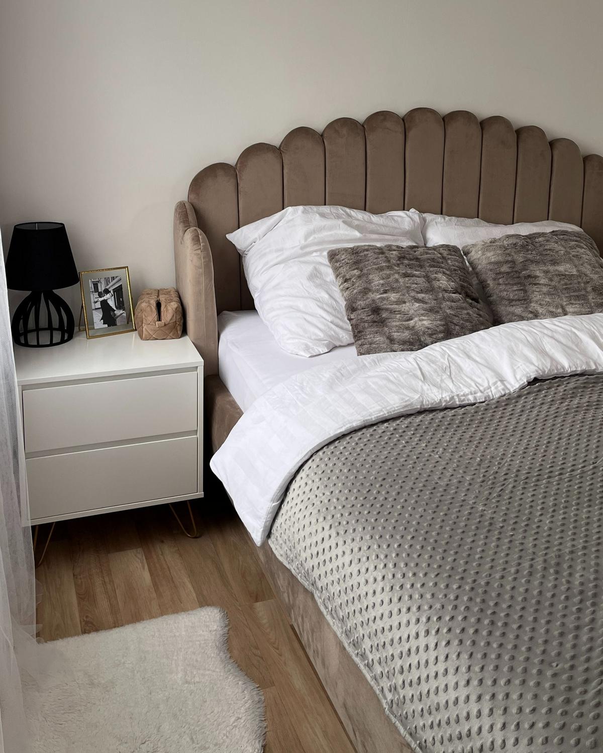 POLSTERBETT mit Lattenrost 160x200 cm Beige Ambillou - Taupe, Textil (160/200cm) - Beliani