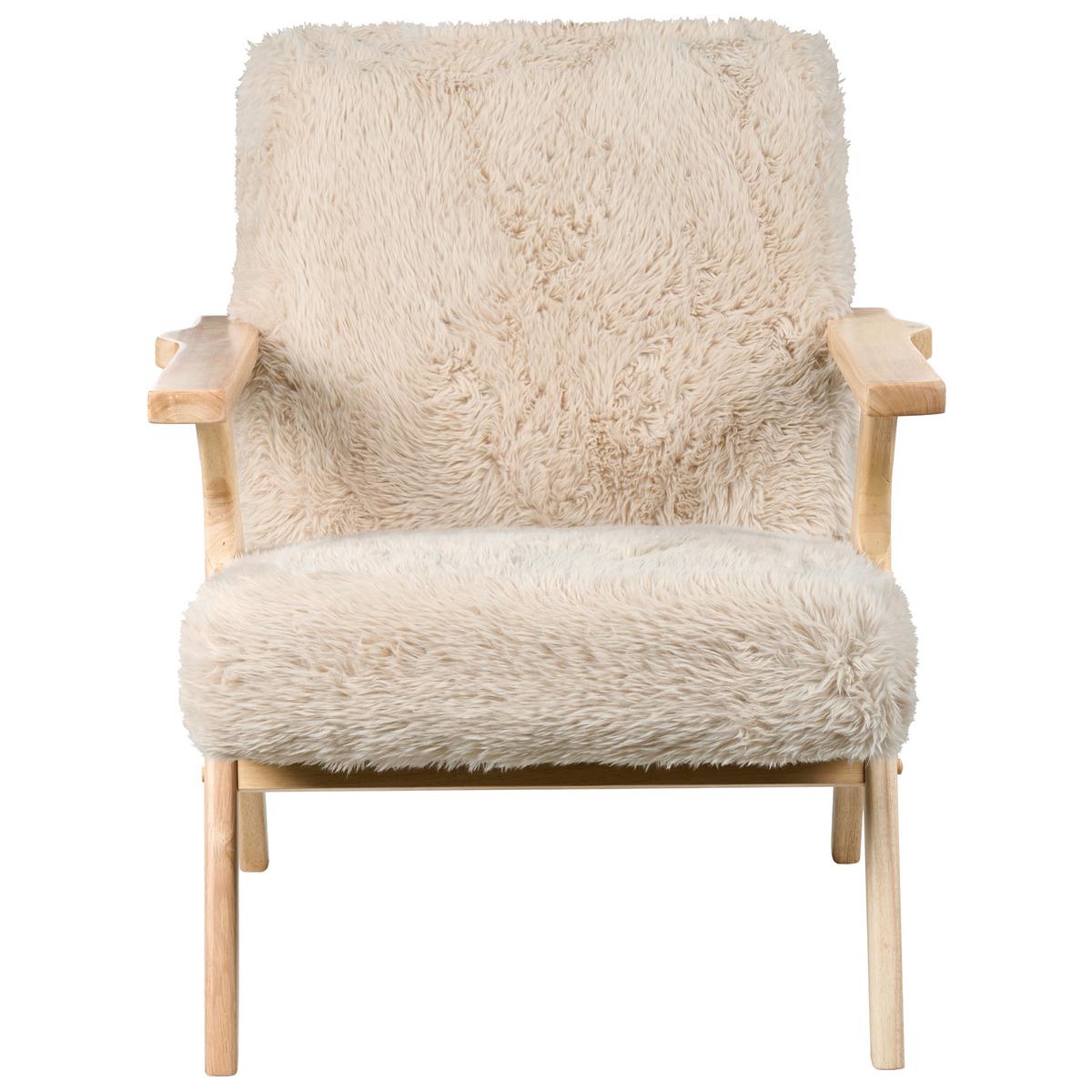 SESSEL Hellbeige Kisa - Beige/Braun, Kunststoff (74/84/80cm) - Beliani