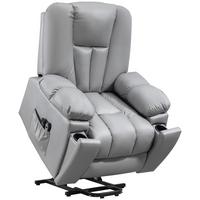 FERNSEHSESSEL mit Aufstehhilfe Elektrisch, Relaxsessel mit Liegefunktion Grau - Dunkelgrau, Textil (96/106/94cm) - HOMCOM