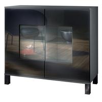 KOMMODE Grömitz Schwarz Hochglanz - Schwarz Hochglanz, Holzwerkstoff (92.5/84.5/35cm) - Vladon